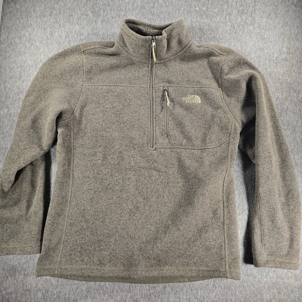 The North Face Gordon Lyons 1/4 Zip Fleece Pullover Mens Large Brown Sweater